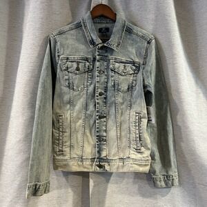 George Jean Jacket Men's Small Stonewash Light Blue Button Front NWT‎
